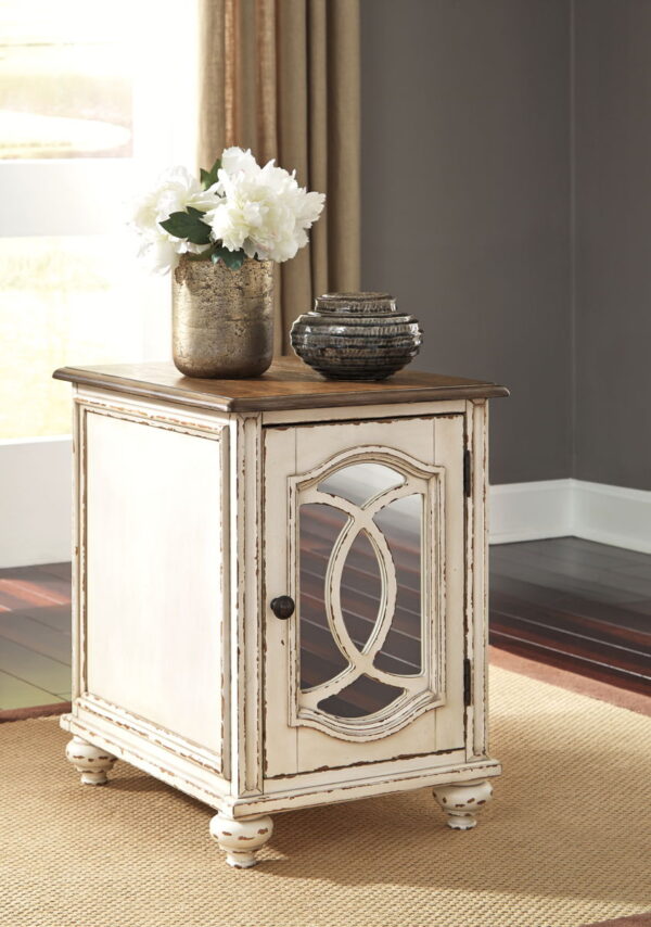Realyn - White / Brown - Chair Side End Table - Insert Mirror - Image 4