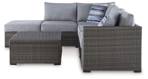 Petal Road - Gray - Loveseat Sectional, Ottoman, Table Set (Set of 4) - Image 4