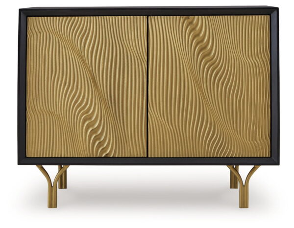 Tayner - Black / Gold Finish - Accent Cabinet - Image 4