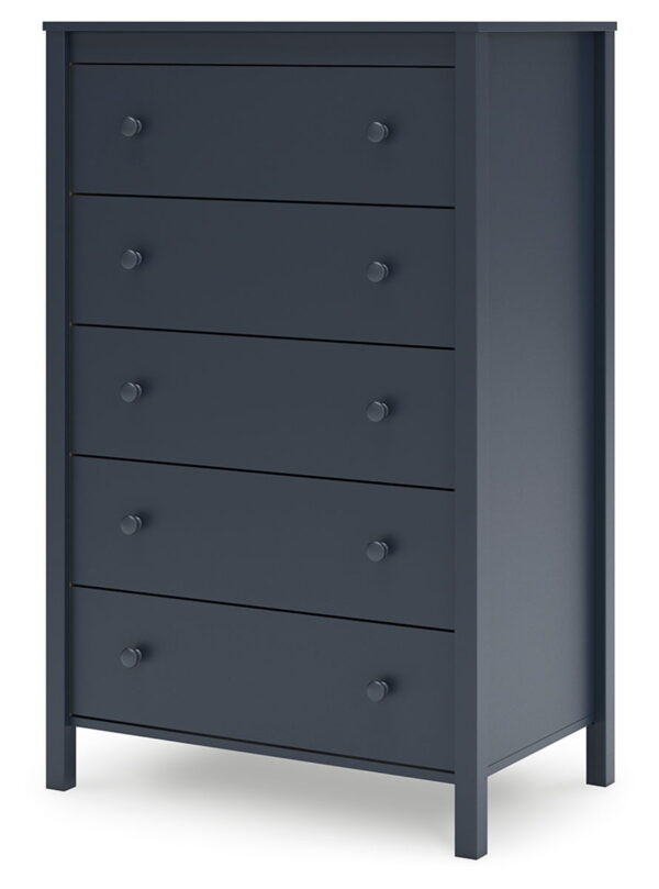 Simmenfort - Navy Blue - Five Drawer Chest - Image 2