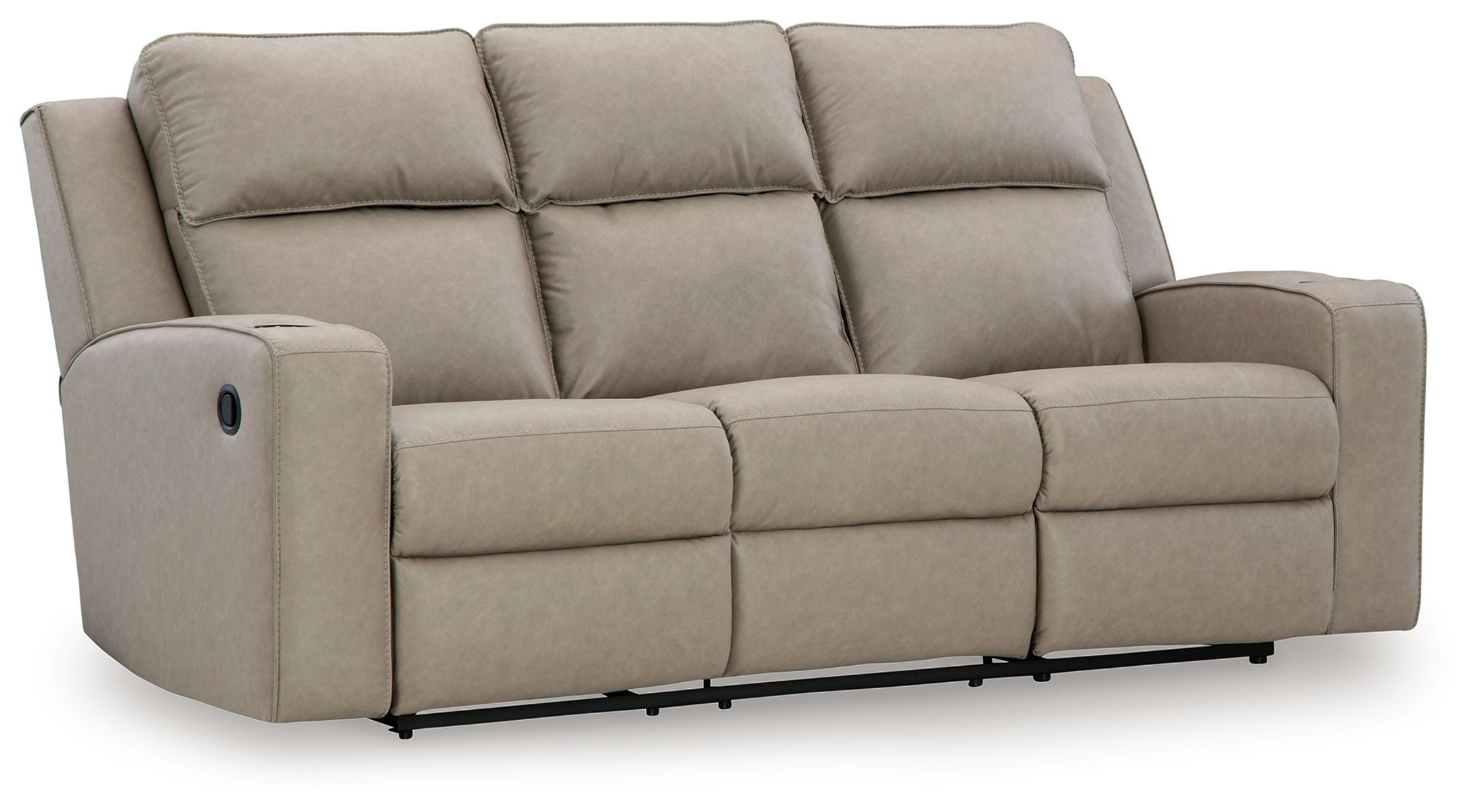 Lavenhorne - Pebble - Rec Sofa W/Drop Down Table - Image 4