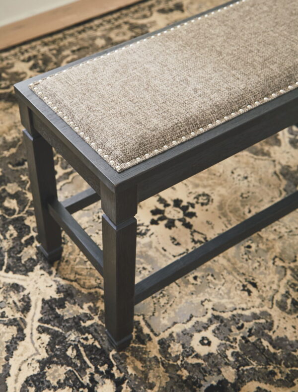 Tyler Creek - Antique Black - DBL Counter UPH Bench - Image 2