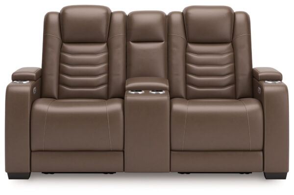 High Impact - Tobacco - Power Reclining Loveseat With Console / Adj Hdrst - Image 4