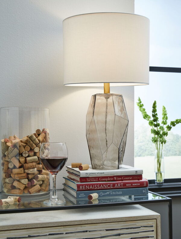 Taylow - Gray - Glass Table Lamp - Image 4