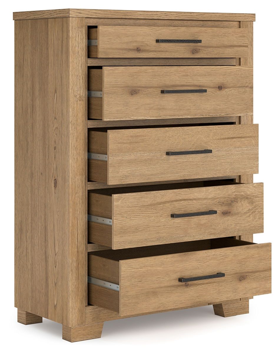 Galliden - Light Brown - Five Drawer Chest - Image 4