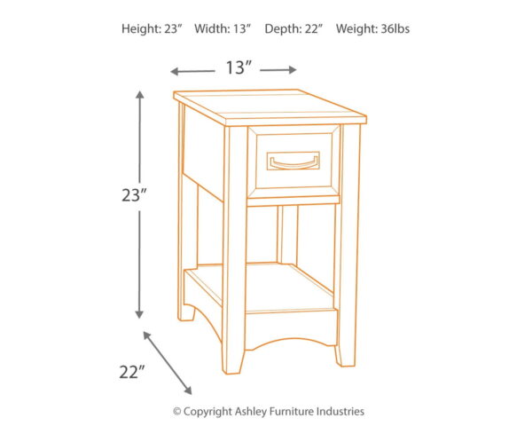 Breegin - Brown - Chair Side End Table - 1 Drawer - Image 2