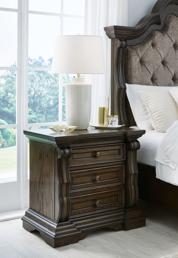Maylee - Dark Brown - Three Drawer Night Stand - Image 4