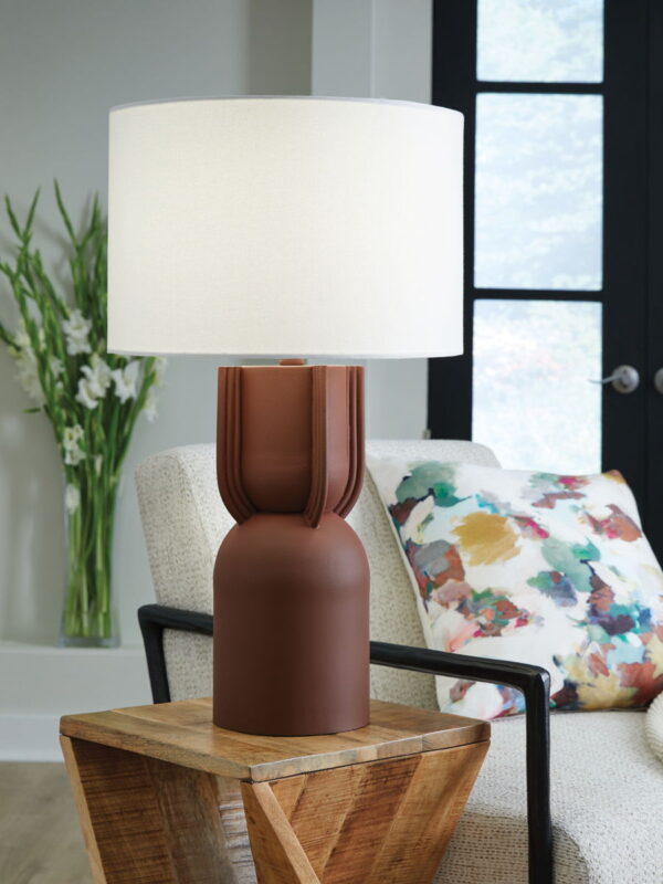Rowandale - Brick Red - Metal Table Lamp - Image 2