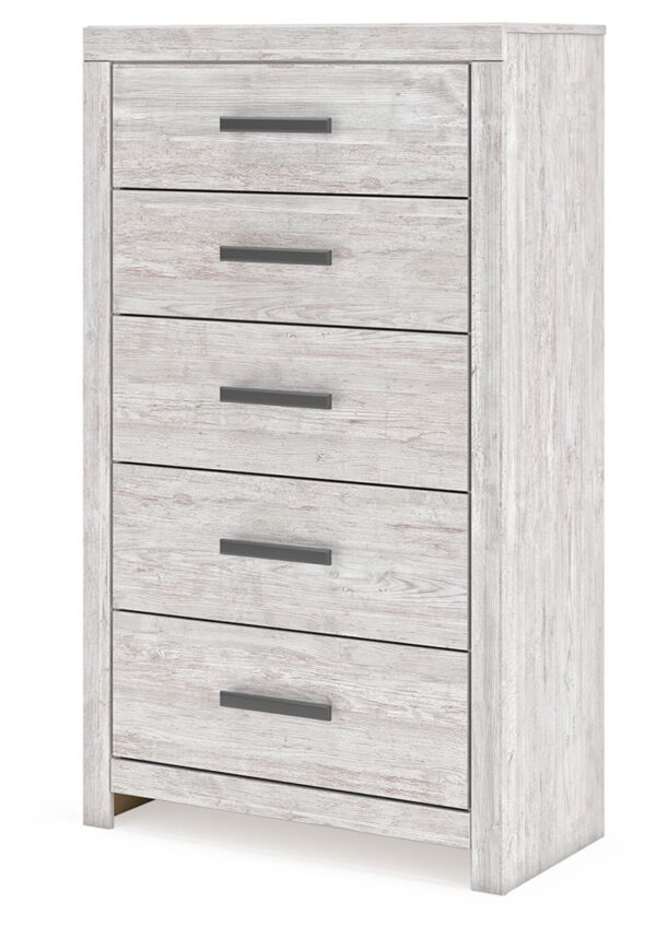 Cayboni - Whitewash - Five Drawer Chest - Image 2