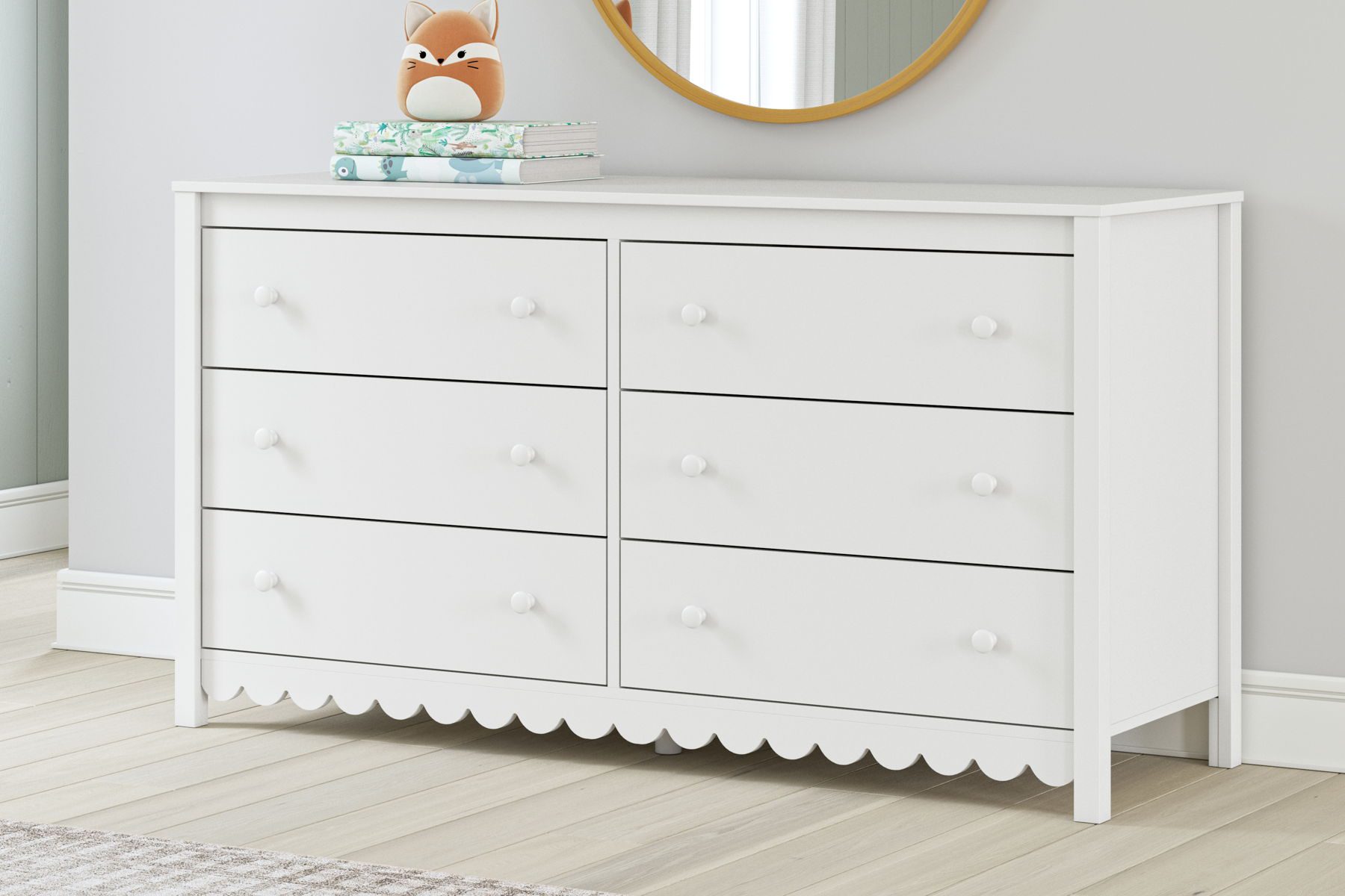 Hallityn - White - Six Drawer Dresser - Image 2