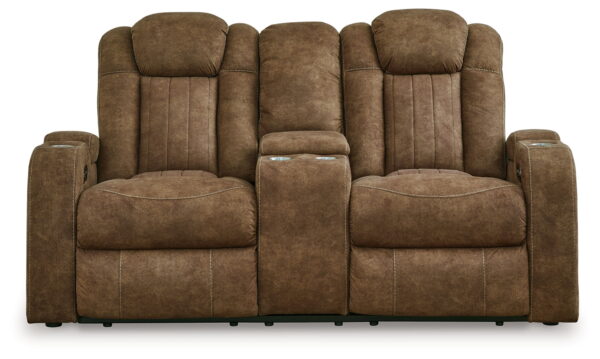 Wolfridge - Brindle - Power Reclining Loveseat With Console /Adj Hdrst - Image 4