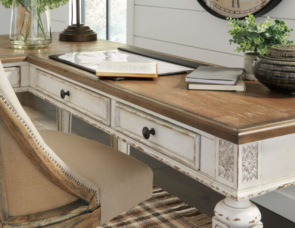 Realyn - White / Brown - Home Office Desk Return - Image 2