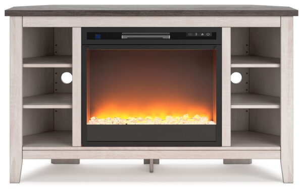 Dorrinson - Corner TV Stand With Fireplace Insert - Image 5