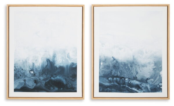 Holport - Blue / White - Wall Art Set (Set of 2) - Image 2