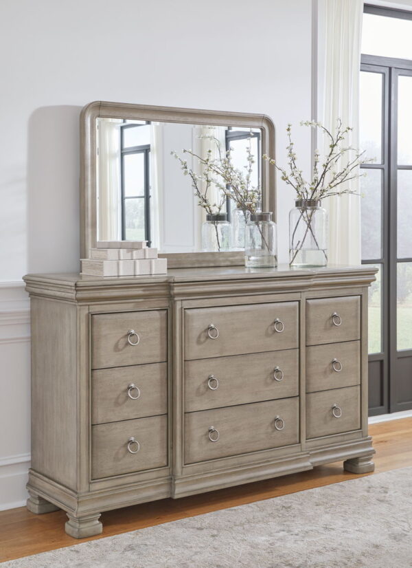 Lexorne - Gray - Dresser And Mirror - Image 2