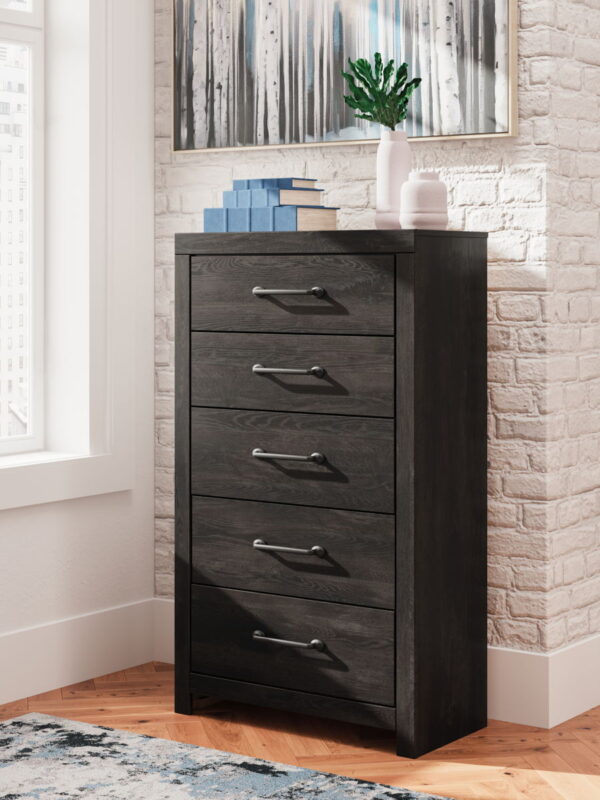 Hollivern - Dark Gray - Five Drawer Chest - Image 4
