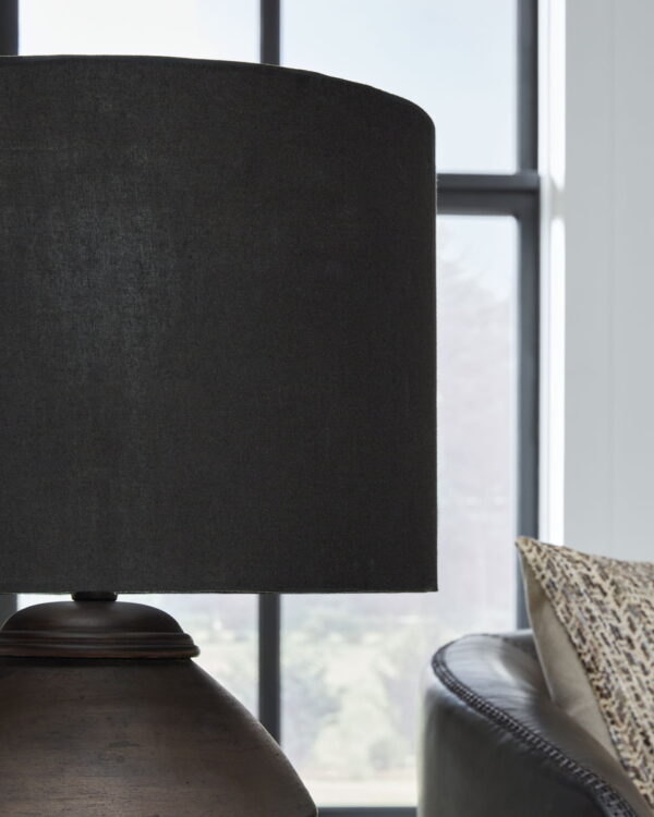Naareman - Metallic Black - Terracotta Table Lamp - Image 2