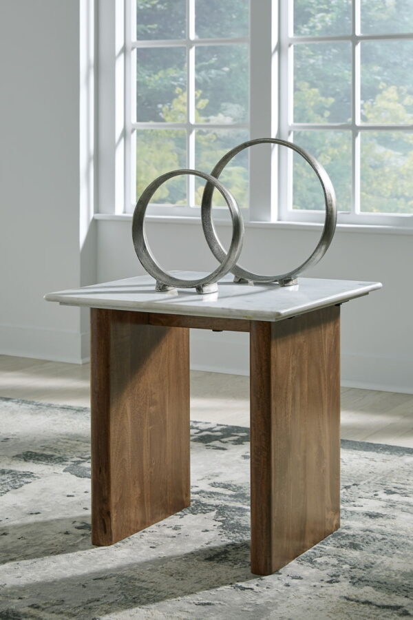 Isanti - Light Brown / White - Rectangular End Table - Image 3