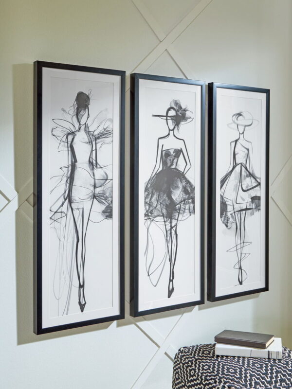 Mckerrick - Black / White - Wall Art Set (Set of 3) - Image 2