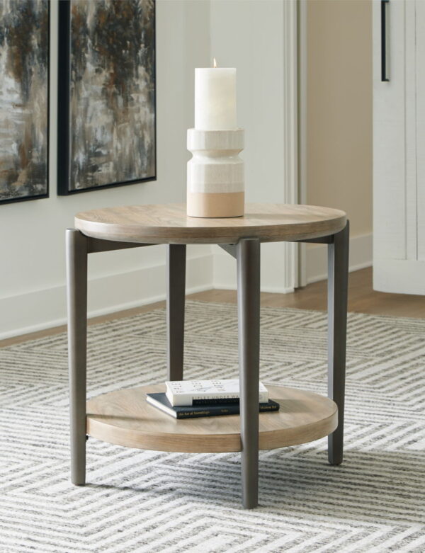 Dyonton - Light Grayish Brown - Round End Table - Image 4