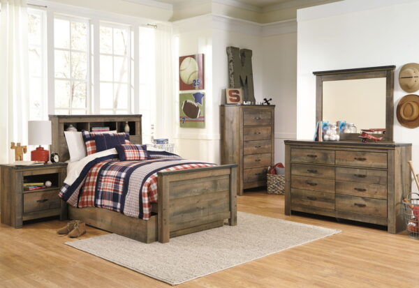 Trinell - Brown - Twin Bookcase Bed With 1 Large Storage Drawer - Image 2