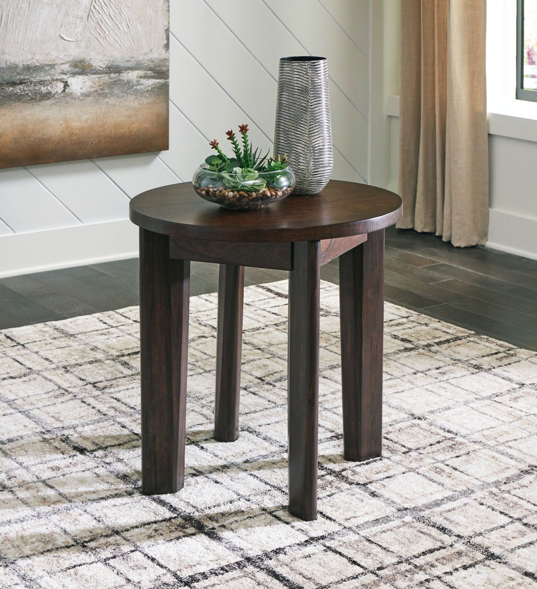 Korestone 2 - Dark Brown - Round End Table - Image 3