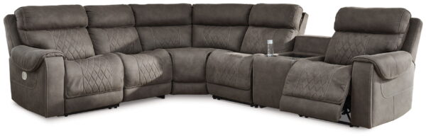 Hoopster - Gunmetal - Zero Wall Power Recliner with Console 6 Pc Sectional - Image 4
