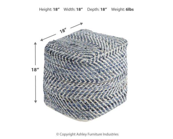 Chevron - Blue - Pouf - Image 2