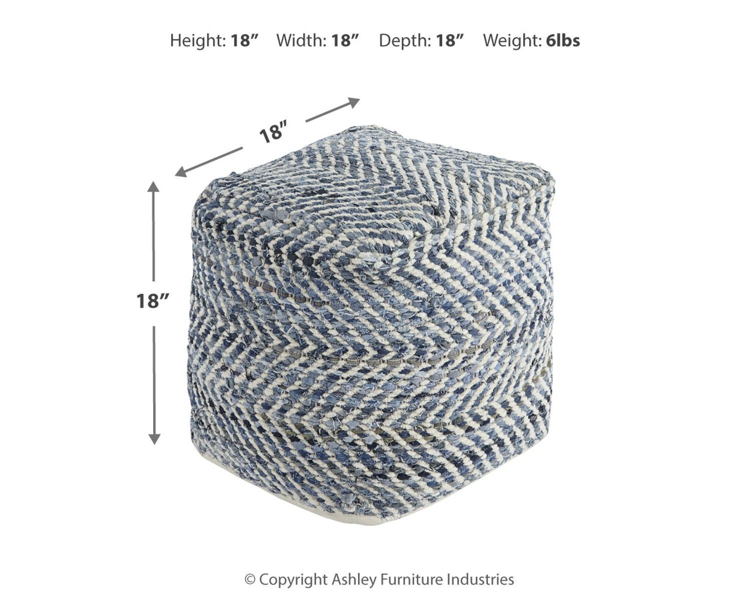 Chevron - Blue - Pouf - Image 2