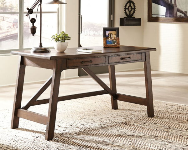 Baldridge - Rustic Brown - Home Office Large Leg Desk - Image 2