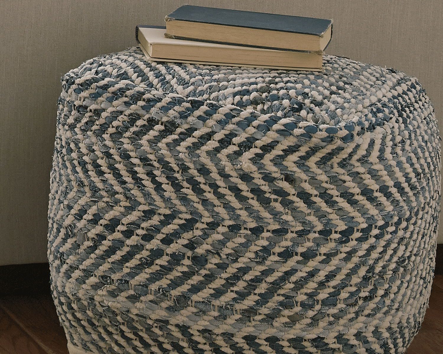 Chevron - Blue - Pouf - Image 4