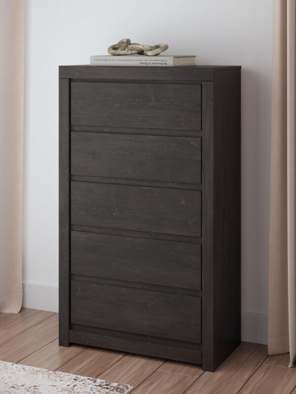 Fraluna - Charcoal - Five Drawer Chest - Image 3
