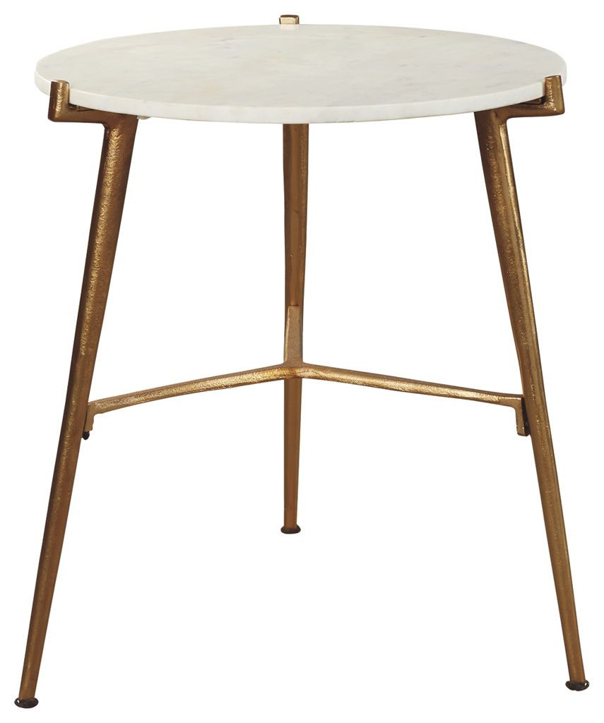 Chadton - White / Gold Finish - Accent Table - Image 3