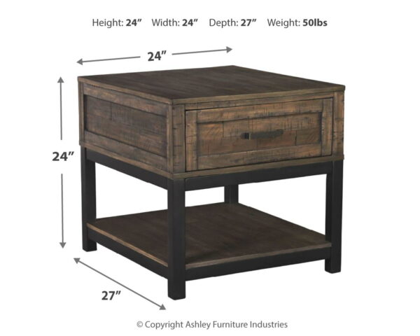 Johurst - Grayish Brown - Rectangular End Table - Image 4