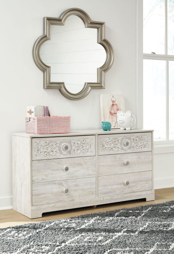 Paxberry - Whitewash - Six Drawer Dresser - Weatherworn - Image 3