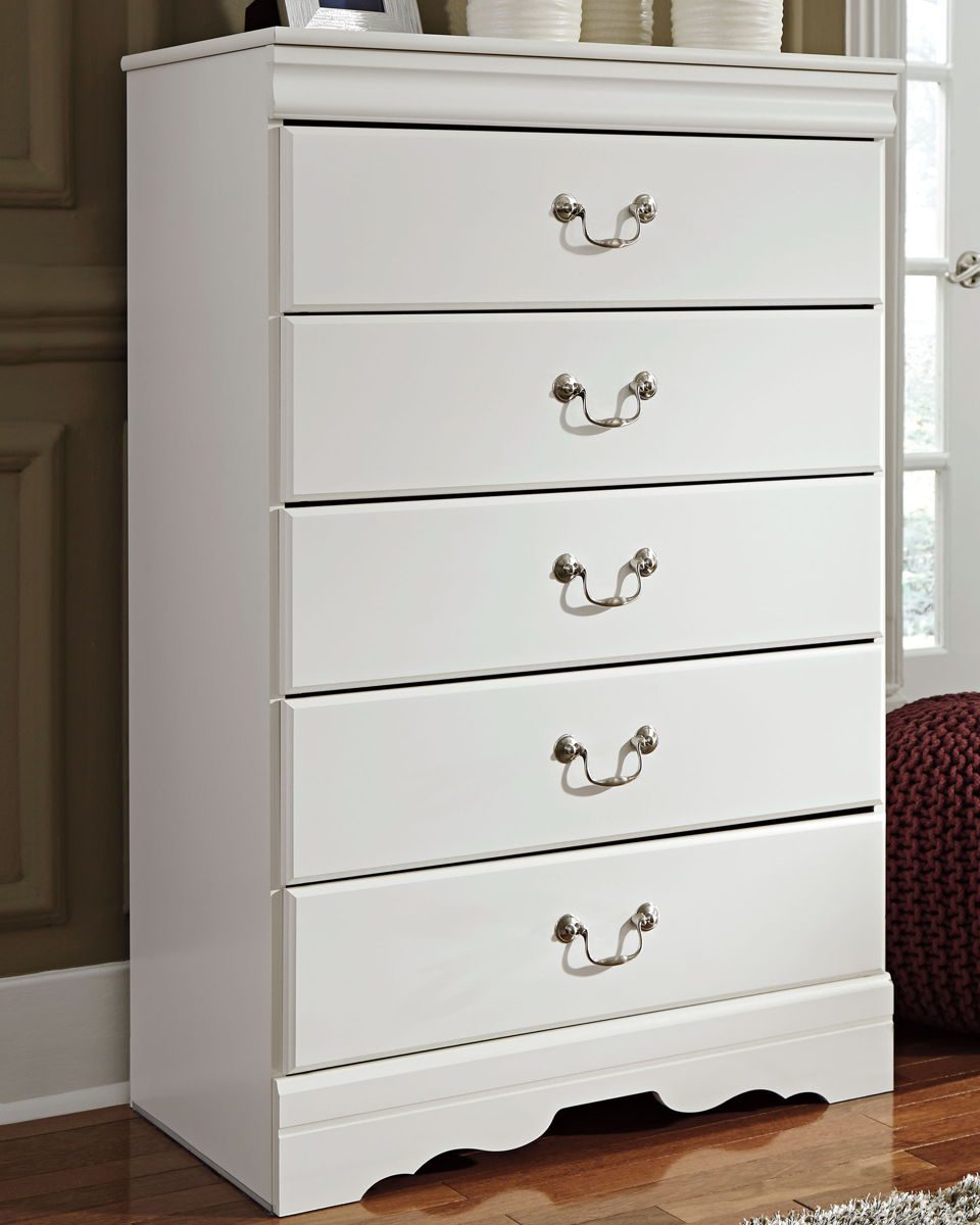 Anarasia - White - Five Drawer Chest - Image 3