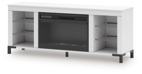 Brollevi - White - TV Stand With Fireplace - Image 4