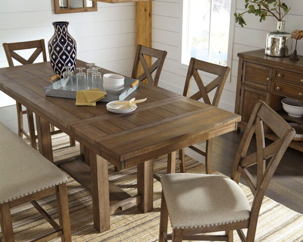 Moriville - Grayish Brown - Rectangular Dining Room Counter Extension Table - Image 2