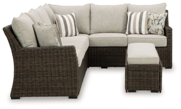 Brook Ranch - Brown - Sofa Sectional, Bench With Cushion (Set of 3) - Image 2
