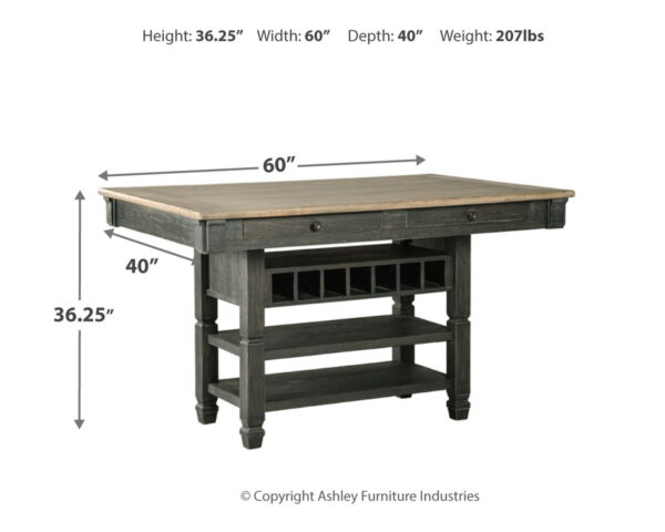 Tyler Creek - Black / Gray - Rectangular Dining Room Counter Table - Image 2