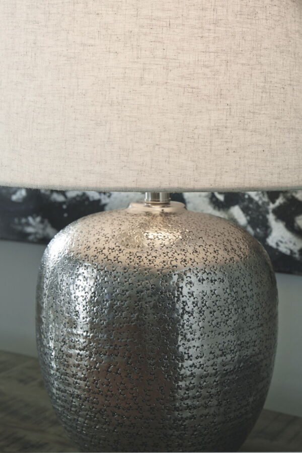 Magalie - Antique Silver Finish - Metal Table Lamp - Image 4