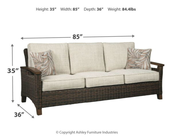 Paradise Trail - Medium Brown - Sofa with Cushion - Image 2