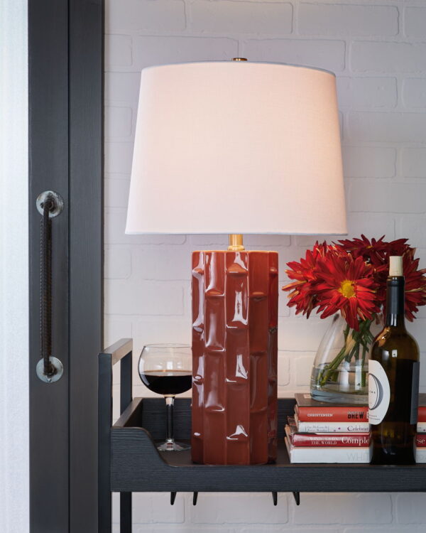 Jacemour - Burnt Umber - Ceramic Table Lamp (Set of 2) - Image 4