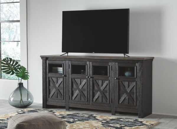 Tyler Creek - Black / Gray - Extra Large TV Stand - Image 4