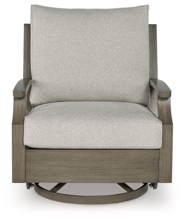Rainier Ranch - Brown / Beige - Swivel Glider Chair With Cushion - Image 2