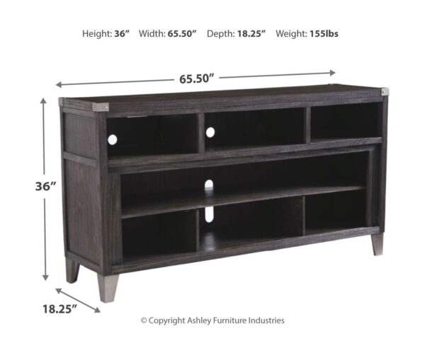Todoe - Gray - 2 Pc. - 65" TV Stand with Wide Fireplace Insert - Image 3