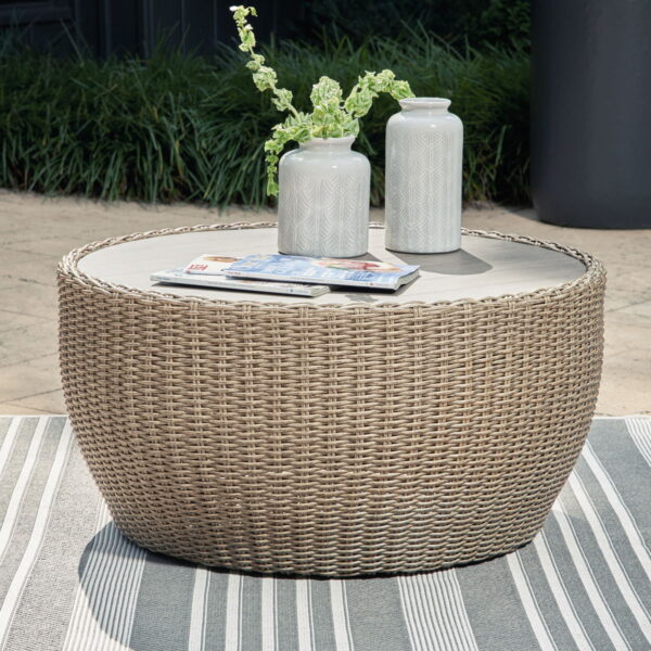 Danson - Beige - Round Cocktail Table - Image 2