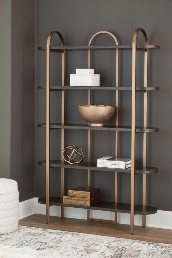 Brentmour - Brown / Gold Finish - Bookcase - Image 2
