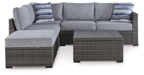 Petal Road - Gray - Loveseat Sectional, Ottoman, Table Set (Set of 4) - Image 3