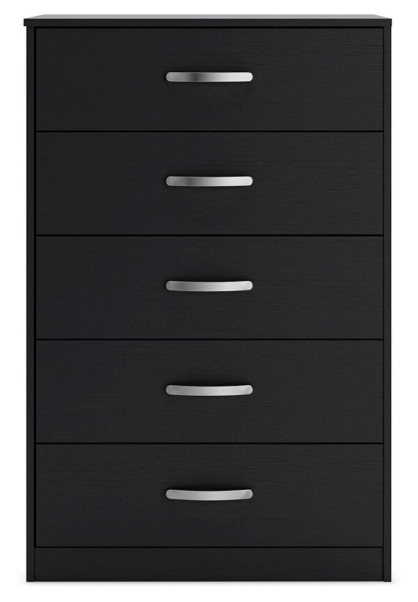Finch - Black - Five Drawer Chest - 46" Height - Image 3